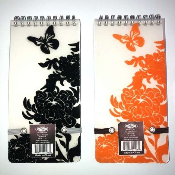 SKYHIGH Set of 5 Mini Journals + Note Pads Flocked Floral Butterflies Lined NEW! - Picture 9 of 14